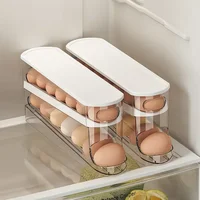Bilayer Fridge Egg Storage Box Automatic Rolling Eggs Holder Rack Ladder Style Refrigerator Eggs Dispenser Egg Organizer Holder 1