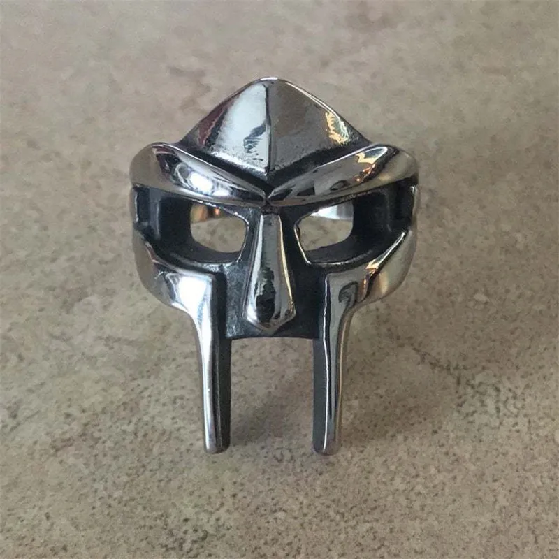 Goth Hip Hop Mf Doom Mask Anelli Per Uomo Gladiatore Stile Punk Faraone Egiziano Anello Maschile Classico Gioielli Retrò Jz365