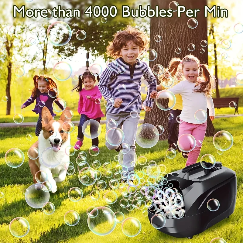 Portable Automatic Bubble Machine Wedding Stage Machine One Button Bubble Ejection with USB Plug In Bubble Toy Birthday Party