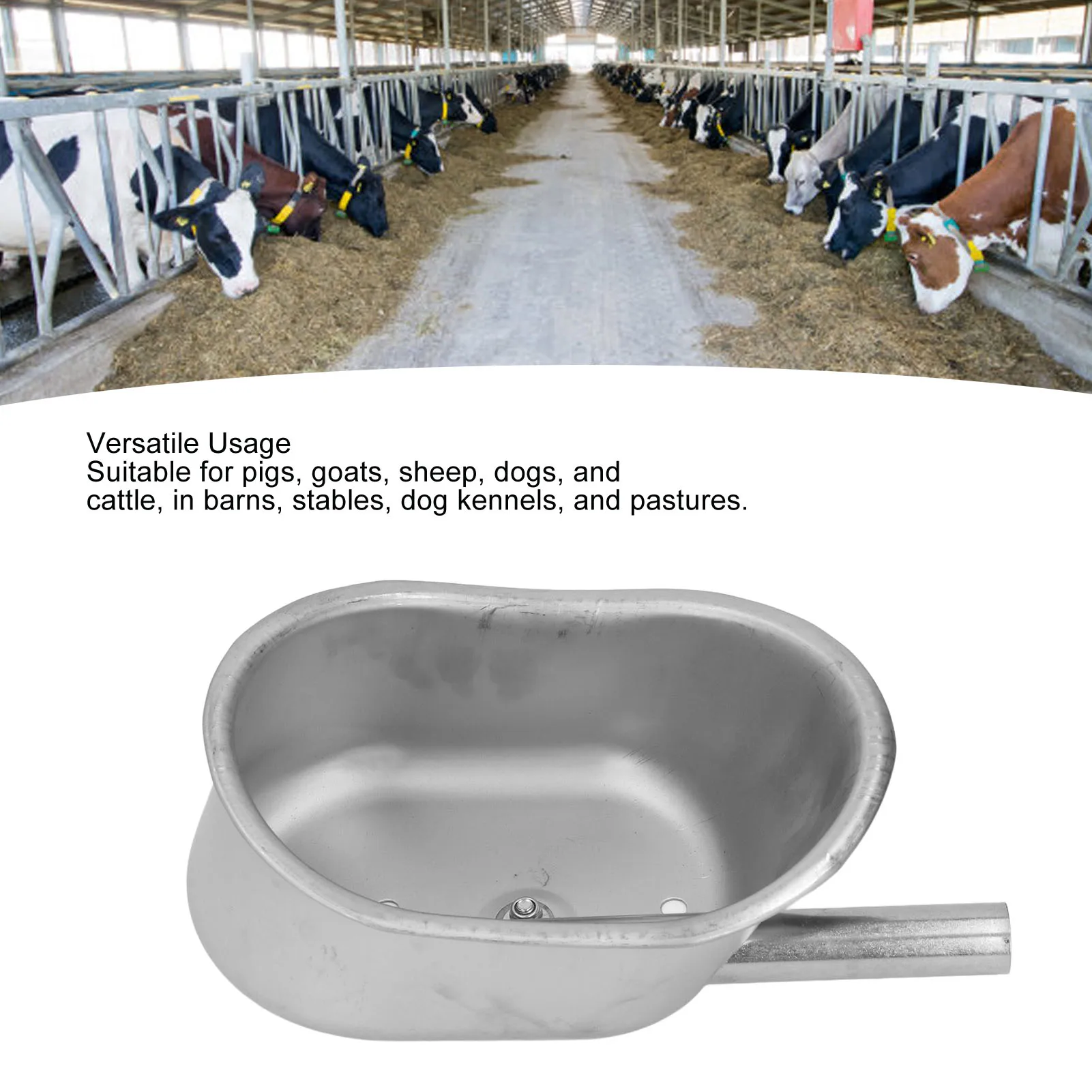 Automatic Drinking Water Bowl Stainless Steel Livestock Water Feeder Trough for Goat Sheep Dog Cattle