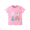 Jumping Meters 2-7T Animals Embroidery Summer Girls T Shirts Short Sleeve Kids Tees Tops Baby Costume Children's Clothes Shirts 1