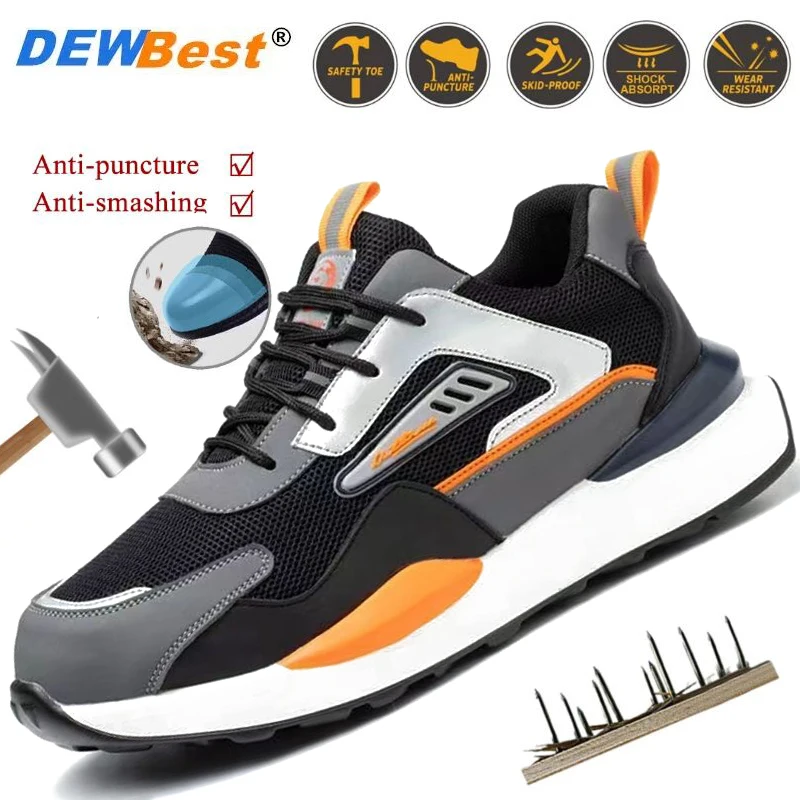 New lightweight anti-smash anti-puncture European standard steel head safety shoes protective anti-wear breathable work shoes