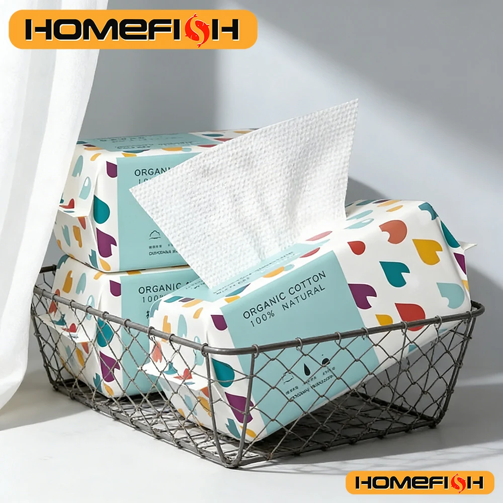 Soft Cotton Disposable Thick Face Towel - Dry Makeup Removing Cleanser Towelettes For Skin Care - 5