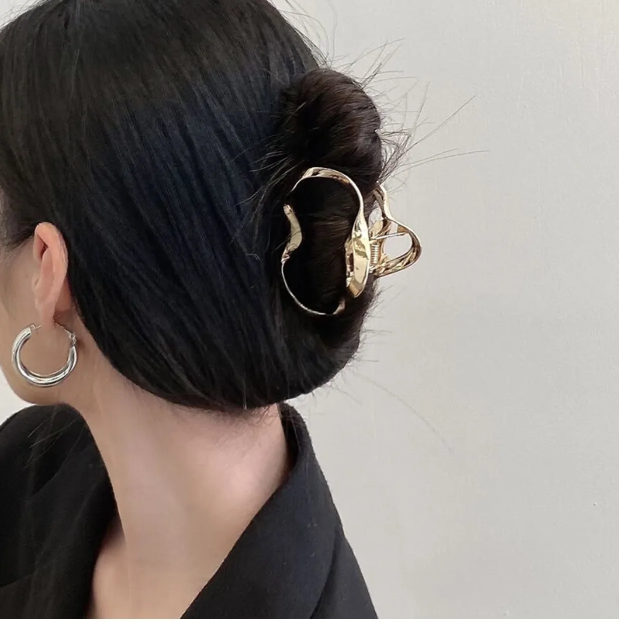 VANIKA Frau flüssige unregelmäßige Haarnadeln Punk-Stil Metall Haarklammern Pferdeschwanz Klaue Clip minimalistischen Stil Haarspange FÜR MÄDCHEN Tiara – Detail 6