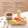 1Set Baby Bamboo Sucker Plates Cups Fork Spoon BPA Free Silicone Non-slip Tableware Children's Feeding Dishes Infant Birth Gifts 2