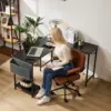 L Shaped Computer Desk - Gaming Table Corner Desk 50 Inch PC Writing Black Desk Study Desks w/ Wooden Desktop CPU Stand Side 2
