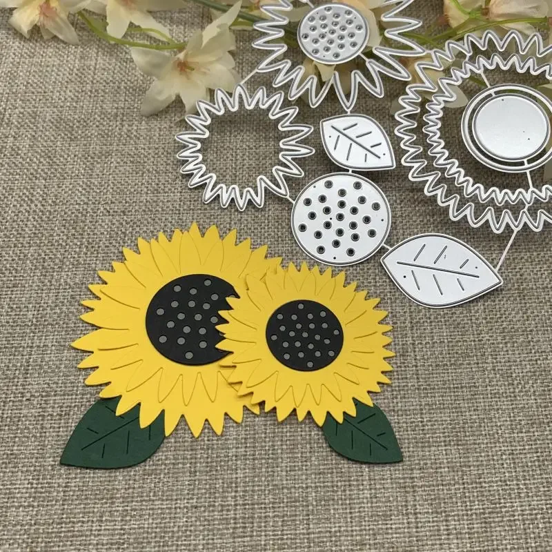 

Металлические высекальные штампы в виде подсолнухов для рукоделия, скрапбукинга, декоративное тиснение, ручная работа, высекальные шаблоны, форма