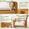 Acacia Wood Patio Furniture with Coffee Table & Cushions Outdoor Conversation Set Balcony Chairs for Porch, Deck 6