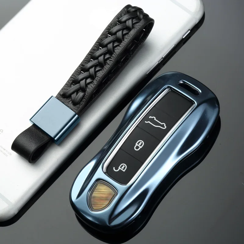 

2021 Luxury Metal Car Key Cover Men and Women Case Protection for Porsche 2018 New Cayenne 2017 Palamella Keychain Wallet Shell