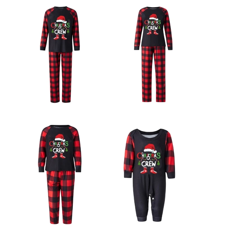 

Family Matching Christmas Pajamas Set Holiday Santa Sleepwear Pajamas Set for Couples and Kids Christmas Gift Drop Shipping