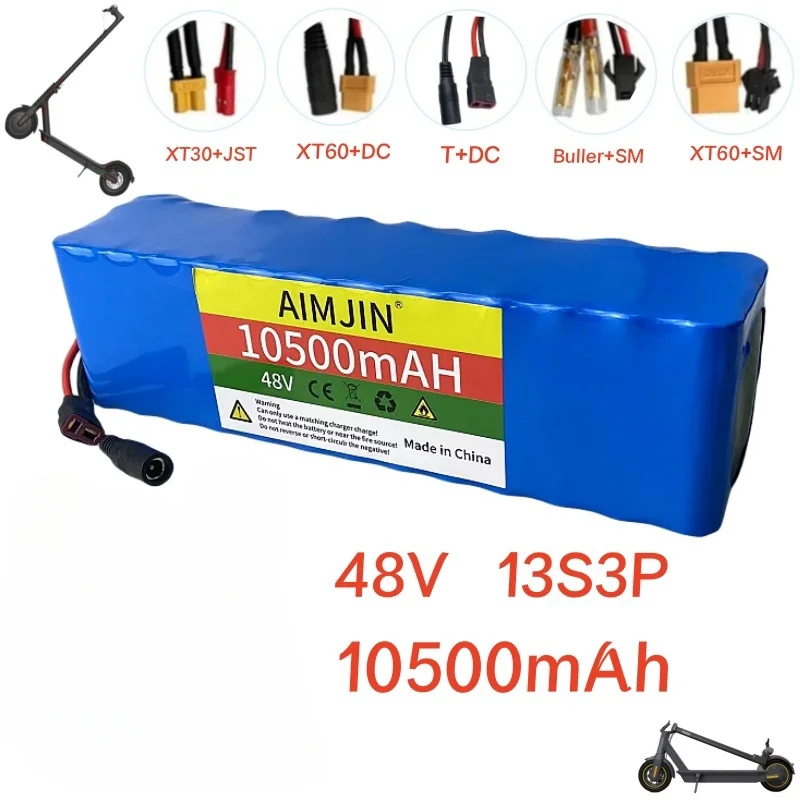 

Литий-ионный аккумулятор 13S3P 48 В 10500 мАч с 1000 Вт BMS для электрического велосипеда, скутера 54,6 в