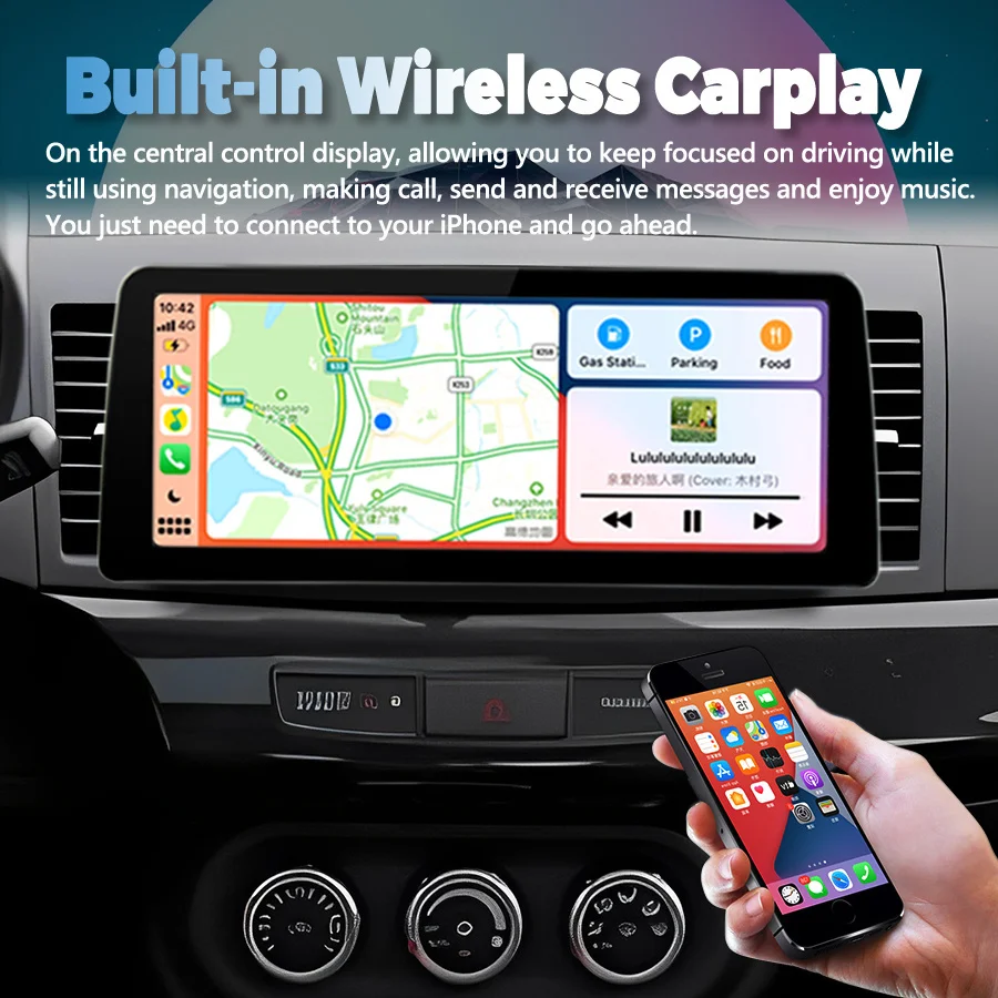 

12.3inch Carplay Head Unit Screen Car Video Player 2Din Radio Stereo For Mitsubishi Lancer 2007 - 2017 Android 12 GPS Multimedia