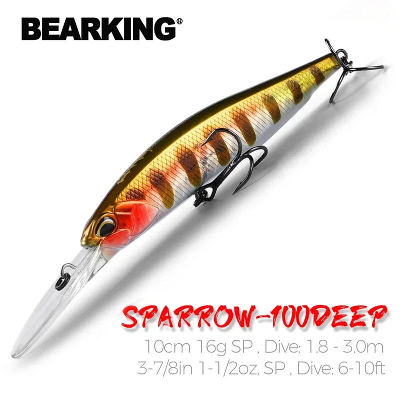 Leurre dur wobblers minnow 10cm 16g BEARKING pour pêche longue distance avec système aimanté