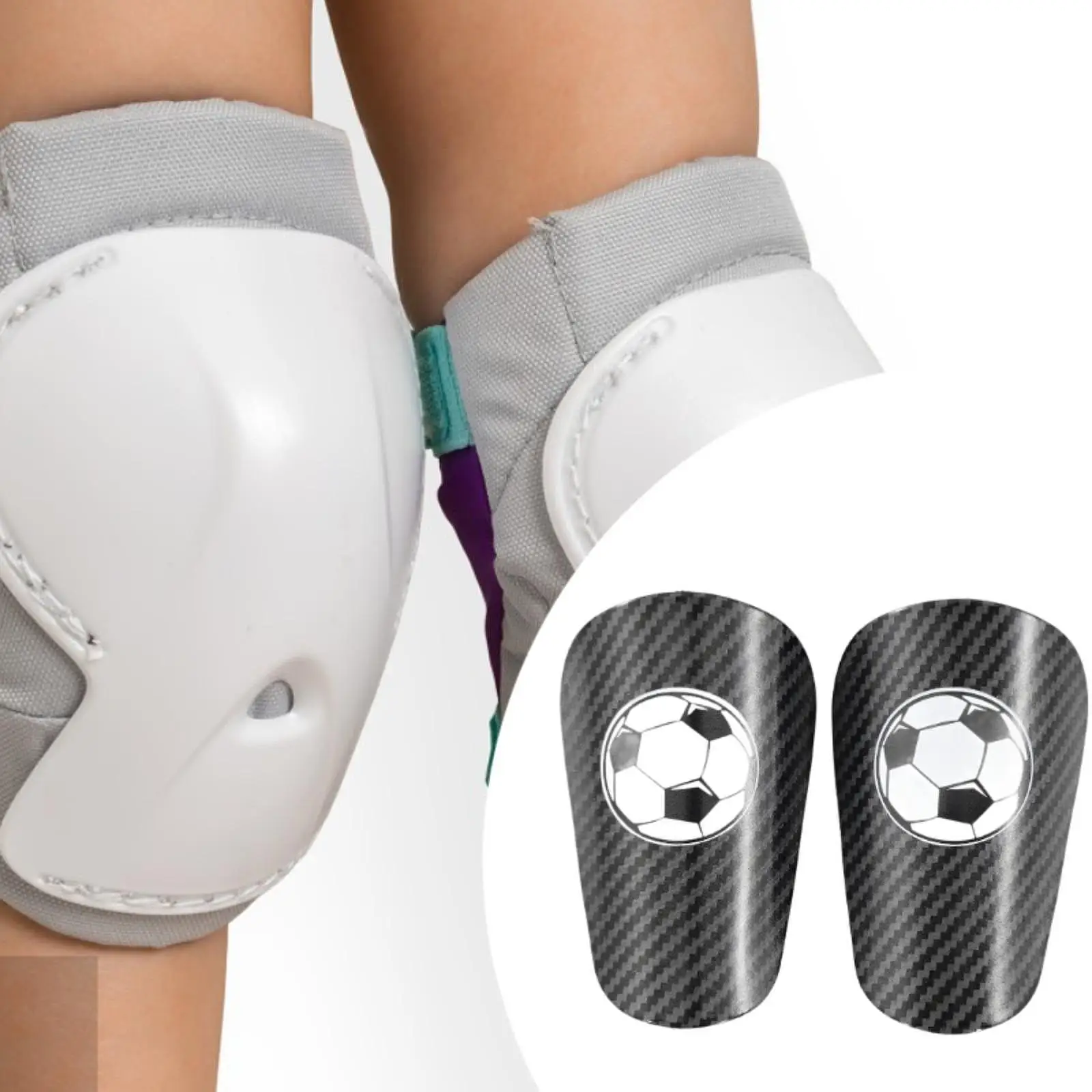 1 Pair Mini Soccer Shin Guards Soccer Protective Equipment Comfortable Protector Shin Pads for Children Boys Girls Kids Adults