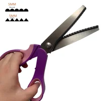 5MM V Style Stainless Steel Circular Sawtooth PP Handle Cloth Tailor Scissors Household  Shear Sewing Scissors Hand Tools 2