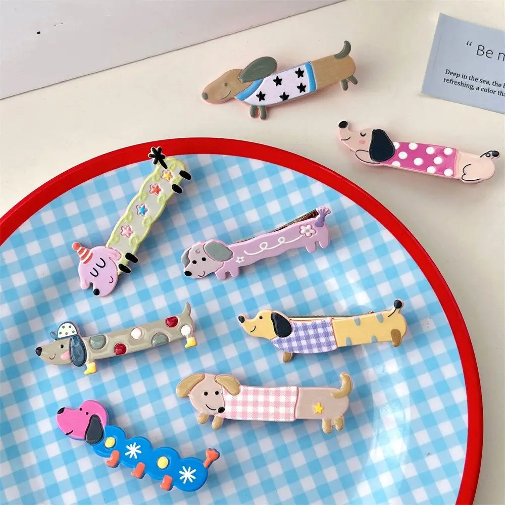 

Пластиковая Заколка-Утконос для собак, милые точки, цветочные аксессуары для волос, клетчатая заколка для волос в виде животного на каждый день