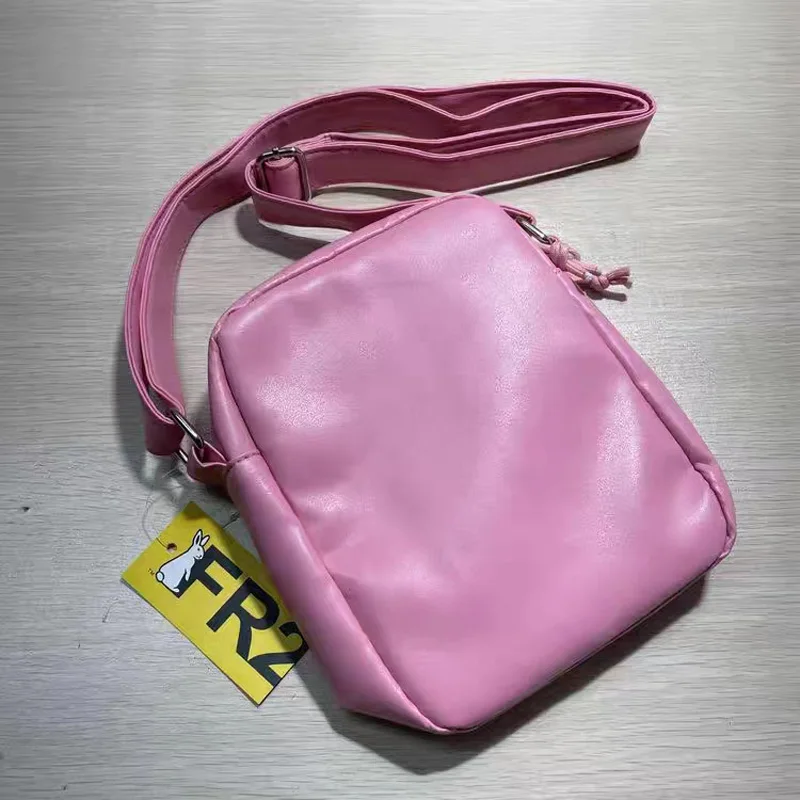 #FR2 Powder Reflective Print Leather Backpacks Men Women High Quality Outdoor Casual Shoulder Bag Zipper Pocket Rabbit Logo Bag