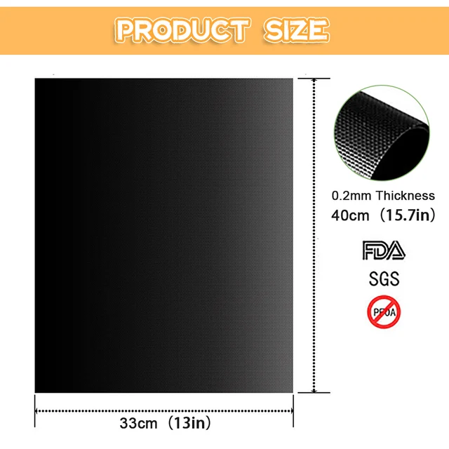 3Db Bbq Grill Mat Barbecue Kültéri Sütés Nem Tapadó Pad 30*40 Cm Újrafelhasználható Főzőlap Party Ptfe Kiegészítőkhöz - Image 6