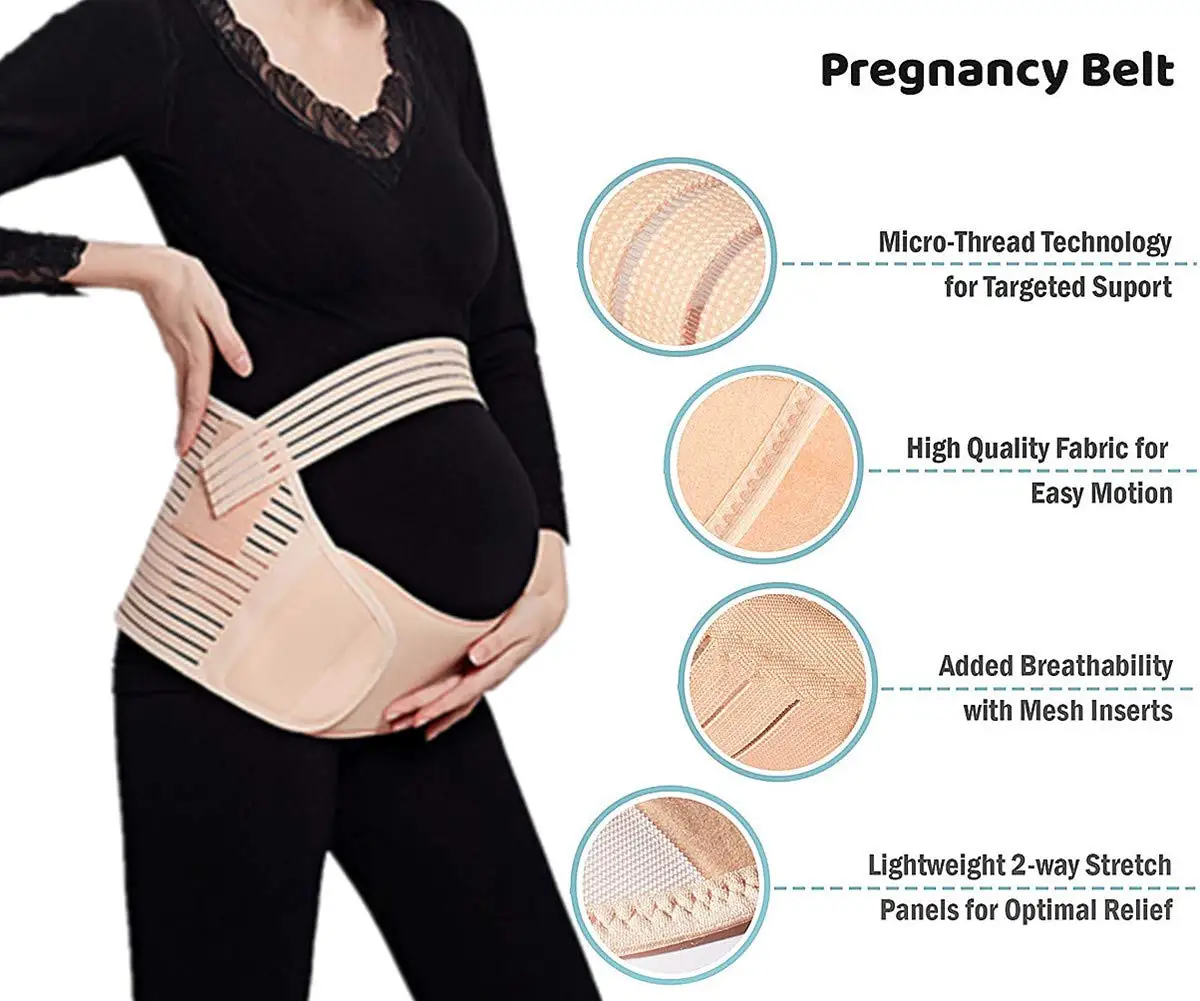 Pregnant Women Belts 3-In-1 Maternity Belly Belt Adjustable Fetal Protector Abdominal Support Trap Pregnancy Accessories