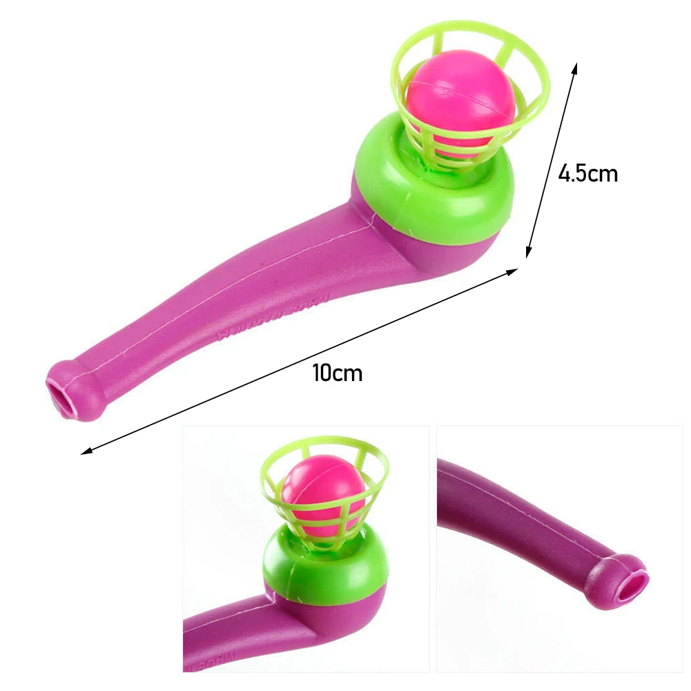 Kids Magic Tricks Floating Blow Balls Tube Toy Traditional Plastic Suspension Blowing Ball Recall Children Classic Toys Gifts 6