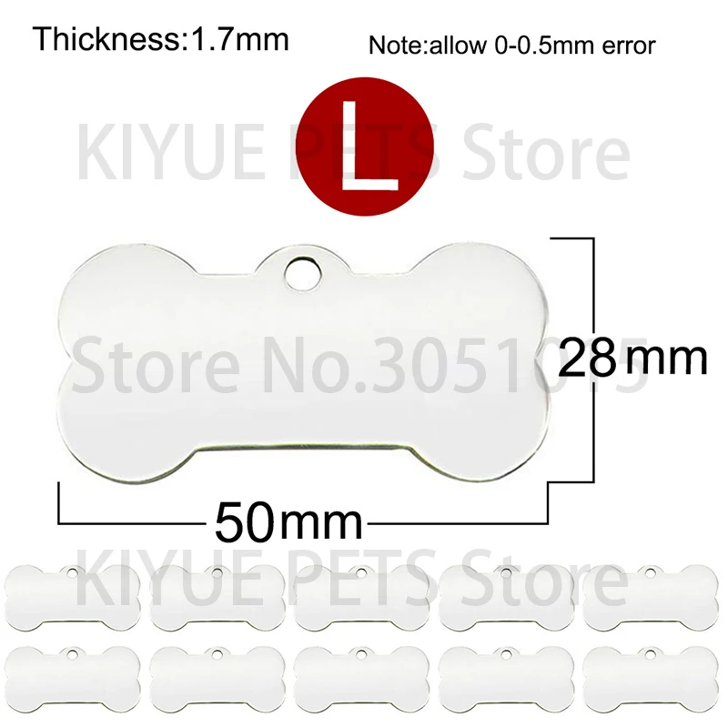 Commercio All'ingrosso 100 PZ Pet Shop Cat &amp; Dog Etichetta In Bianco In Acciaio Inossidabile Targhetta Per Gatti Accessori Per Collare Per Cani Ciondolo Pet ID Nome Tag, Colore Misto, S-30x16x1.7