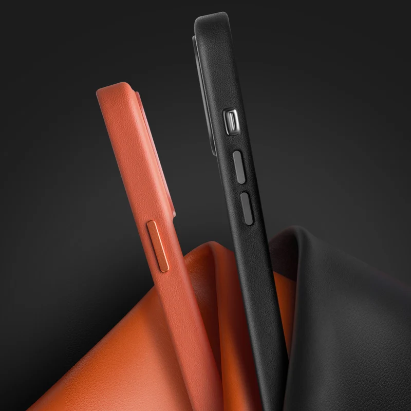 2022 New QIALINO Genuine Leather Slim Phone Case for iPhone 14/14 Pro Handmade Anti-knock Back Cover for iPhone 14 plus/14promax