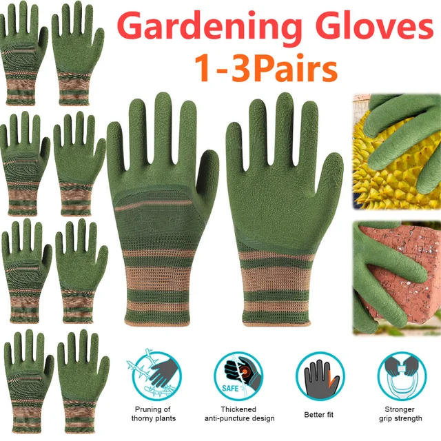 1-3Pair Gardening Gloves Thorn Proof Rose Pruning Garden Glove Breathable Protection Waterproof Work Garden Gloves for Women/Men 2