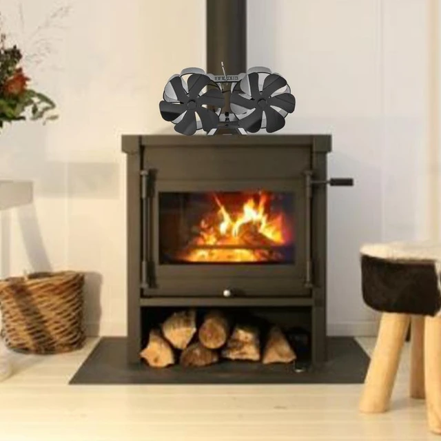 Heat Powered Twin Stove Fan 12 Blades Thermal Power Fireplace Stove Top Fans  For Wood Log Burner Fireplace - Stoves - AliExpress