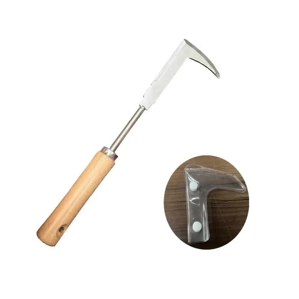 Stainless Steel Manual Lawn Mower L-Shaped Weeding Sickle For Lawn Patio Garden Crack Weeder Crevice Weeding Tool Z2T9