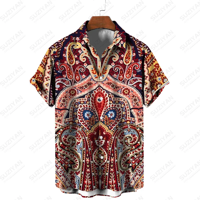 

Гавайская рубашка для мужчин и женщин, Свободный Топ 5xl с 3D-принтом в стиле барокко, японская мода 2022, дышащая летняя футболка с короткими рукавами