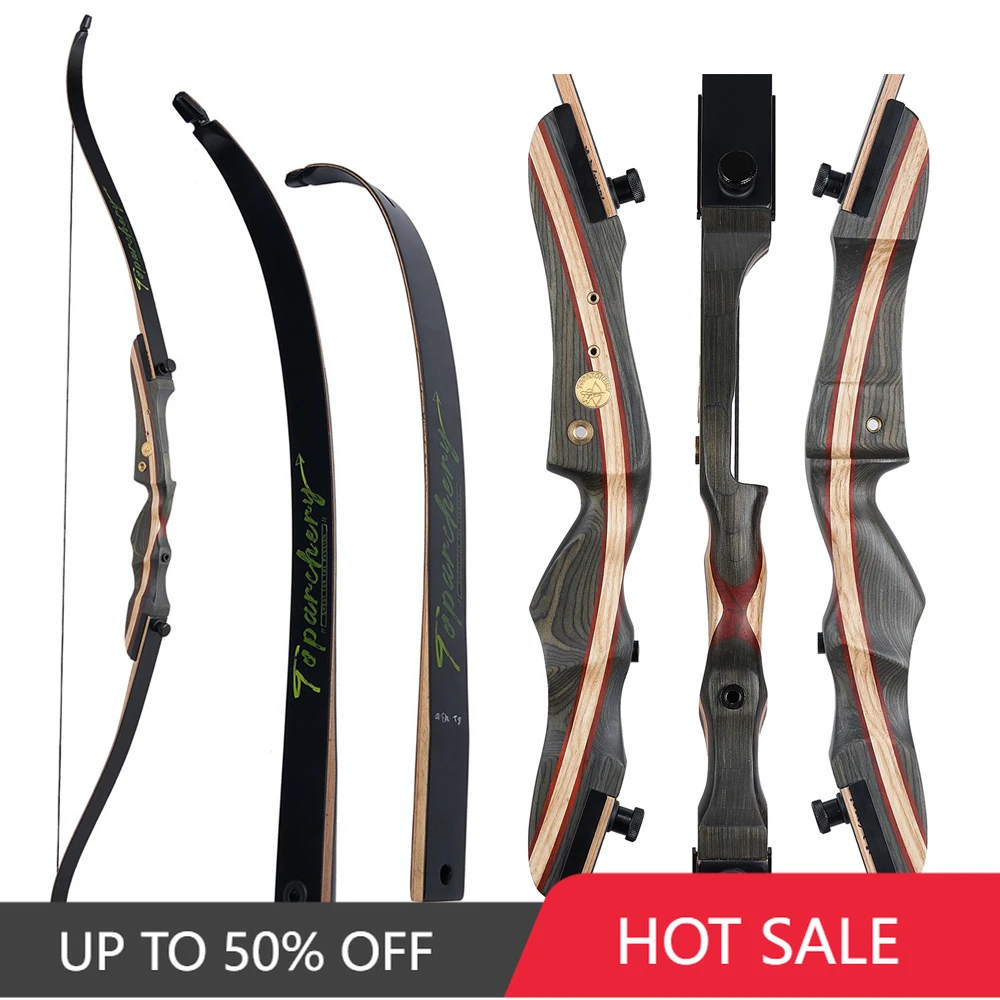 Arco Ricurvo In Legno TOPARCHERY - 53 Pollici, Per Caccia E Pratica, 30-50 Libbre