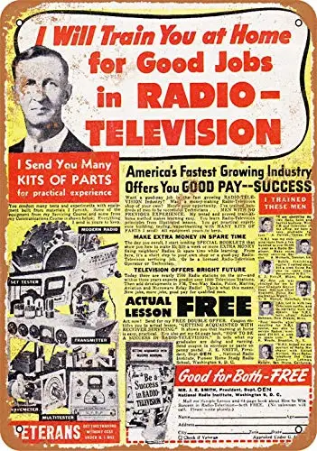 

Tin Sign 8x12 Inch 1950 Radio-Television Repair Jobs Vintage Look Metal Sign
