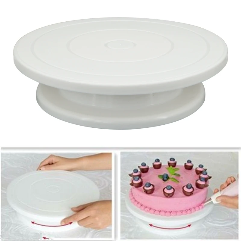 Cake Turntable Stand Cake Decoration Accessories  DIY Mold Rotating Stable Anti-skid Round Cake Table  Kitchen Baking Tools 2