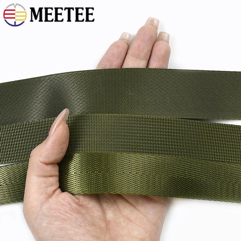Durable Army Green Nylon Webbing Strap for DIY Projects and Accessories