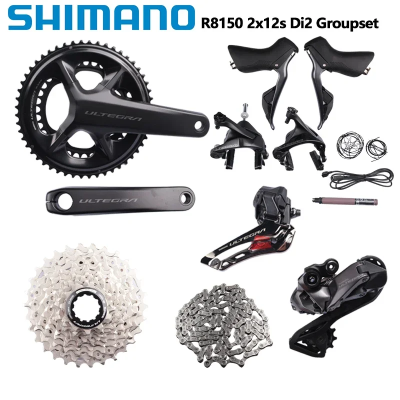 Shimano ULTEGRA R8150 Di2 2x12Speed Rim Brake Groupset R8100 Crankset 30T/34T Cassette R8150 Derailleur For Di2 Road Bike Set