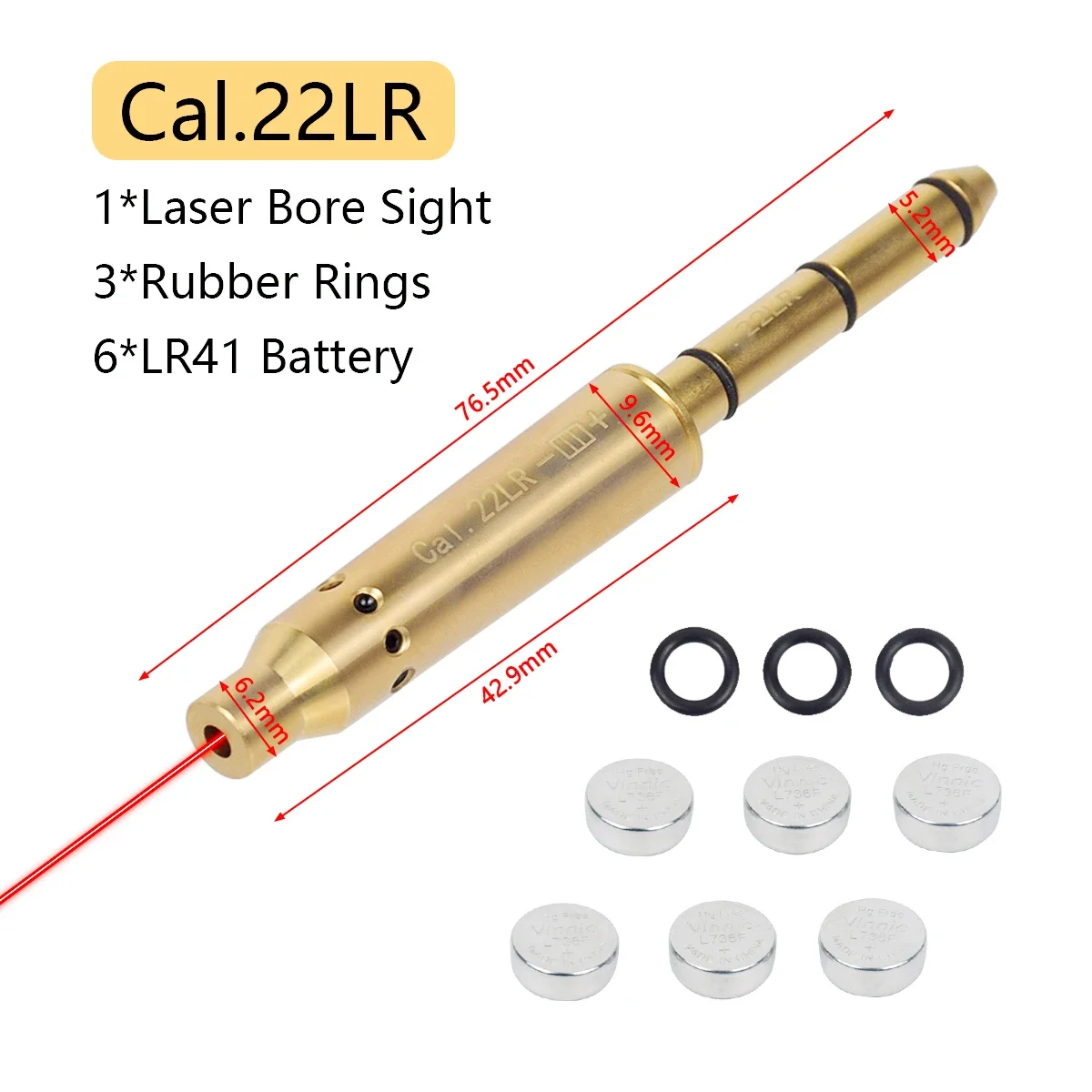 Tactical .22LR Long Rifle Red Green Laser Bore Sight Collimator Kit 9mm.38spl/.177/.223Rem/10mm 40S&W Cal Glock 43 17 19 AK47 74 laser bore sight red dot laser sight laser sight