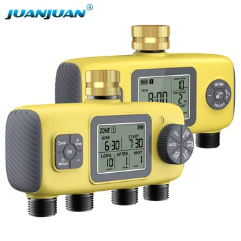 Digital Water Timer 4-Outlet Garden Irrigation Timer Rainwater Sensing Irrigation Watering System Precision Timing Controller 1