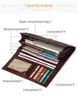 RFID Genuine Leather Men's Long Wallet First Layer Cowhide Leather Large Capacity Clutch Slim Card Holder Purse Wallet 5
