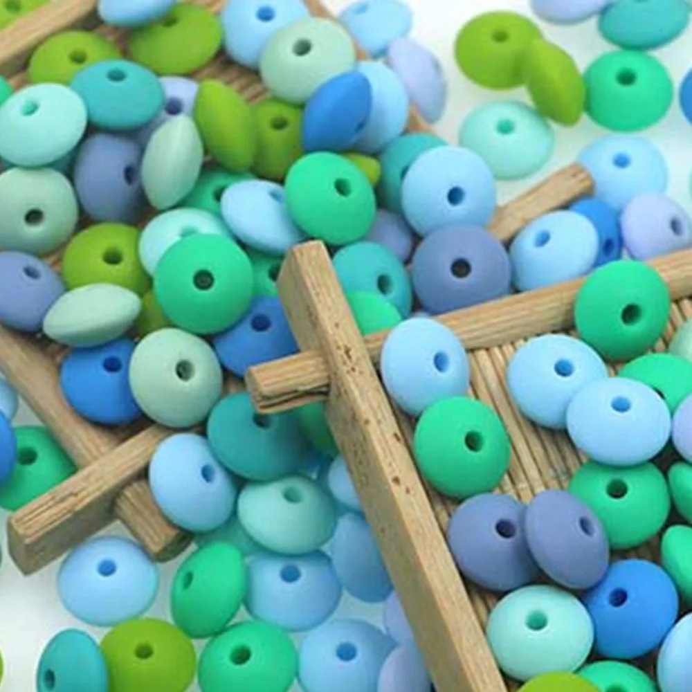 Silicone Beads 30/50/100Pcs 12MM Loose Spacing Beads Abacus For Jewelry Making DIY Pacifier Chain Bracelet Necklace
