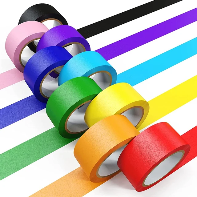 latín Sinfonía Temeridad Cinta adhesiva de colores, rollos de cinta de colores para pintores, cinta  colorida para arte artesanal, 9 colores (25mm x 20M)|Transparente Cinta| -  AliExpress