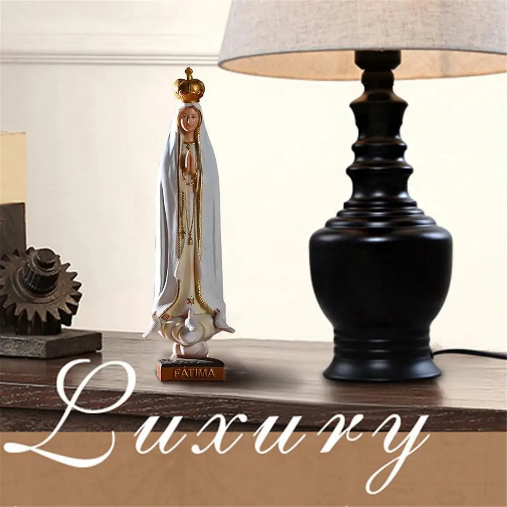 Description Picture 5 of itemLady Of Fatima Holy Figurine Hand-Painted Lady Of Fatima Statue Religious Statue Sculpture Virgin Mary Religious Decoration