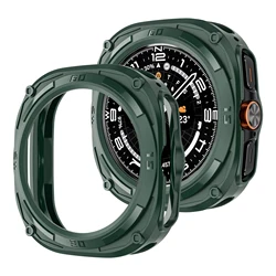Protective Hard PC Frame Bumper Case with Screen Protector for Galaxy Watch Ultra 47mm (Green)