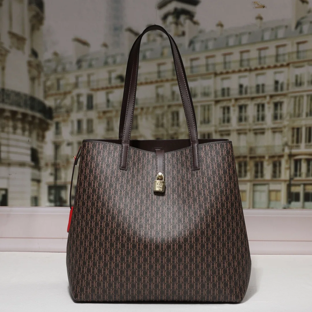 CILMI HARVILL CHHC Women's 2024 Large Bucket Bag Portable Single Shoulder Armpit Bag Large Capacity Leather Pattern Portable