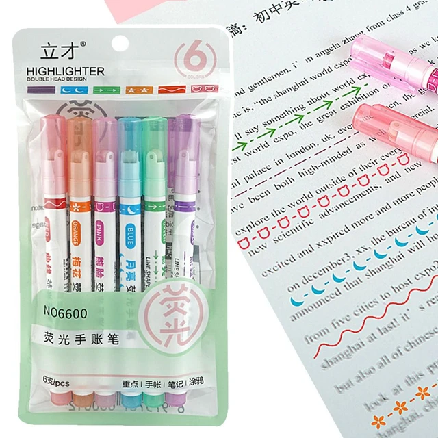 6pcs Different Colors With Different Curve Shape Fine Lines, Pens For Note  Taking,Pens For Teenage Kids Writing Journaling - AliExpress