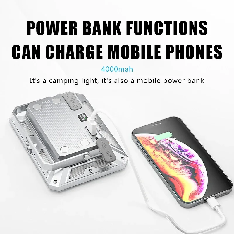 Portable LED Camping Tent Light Rechargeable Searchlight High Power Outdoor Emergency Lighting Waterproof Hanging Night Lamp camping light portable flashlight portable lanterns camping lamp portable torch