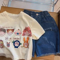 Bébé été nouveau T-Shirt infantile garçon fille coton dessin animé à manches courtes haut décontracté t-shirts col rond tenue pour enfants vêtements 3