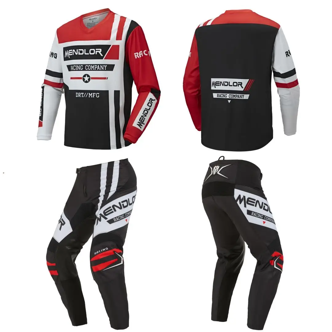 

Комплект одежды MENDLOR ELEMENT RACEWEAR из джерси и брюк черного/красного цвета, комбинированный костюм для мотовездехода, мотовездехода, мужской костюм для велоспорта для взрослых