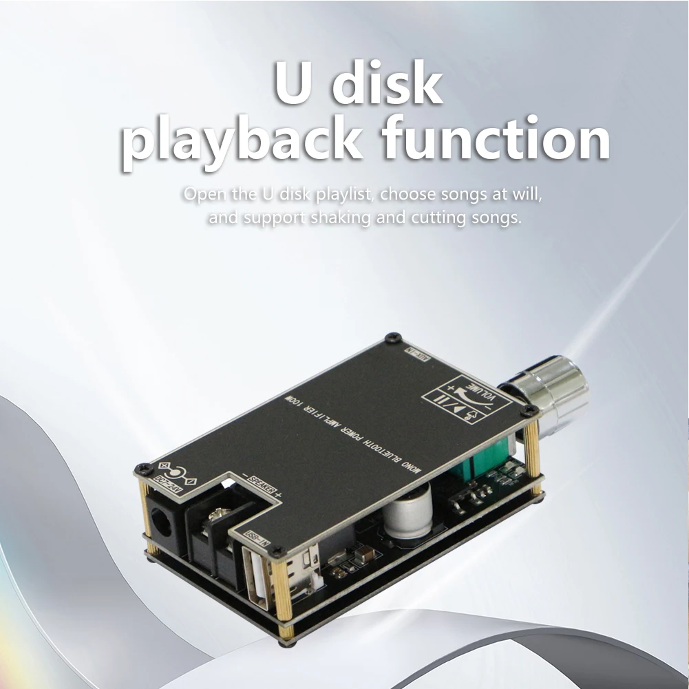 ZK-1001B Mono 100W Audio Power Amplifier Module DC7V-24V TPA3116D2 Digital Power Amplifier Board with TWS Mode for Home Theater