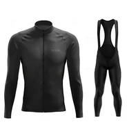 2024 Spring New Team Long Sleeve Cycling Jersey Set MTB Bike Clothing Uniform Men's Thermal Fleece Bicycle Maillot Ropa Ciclismo 1