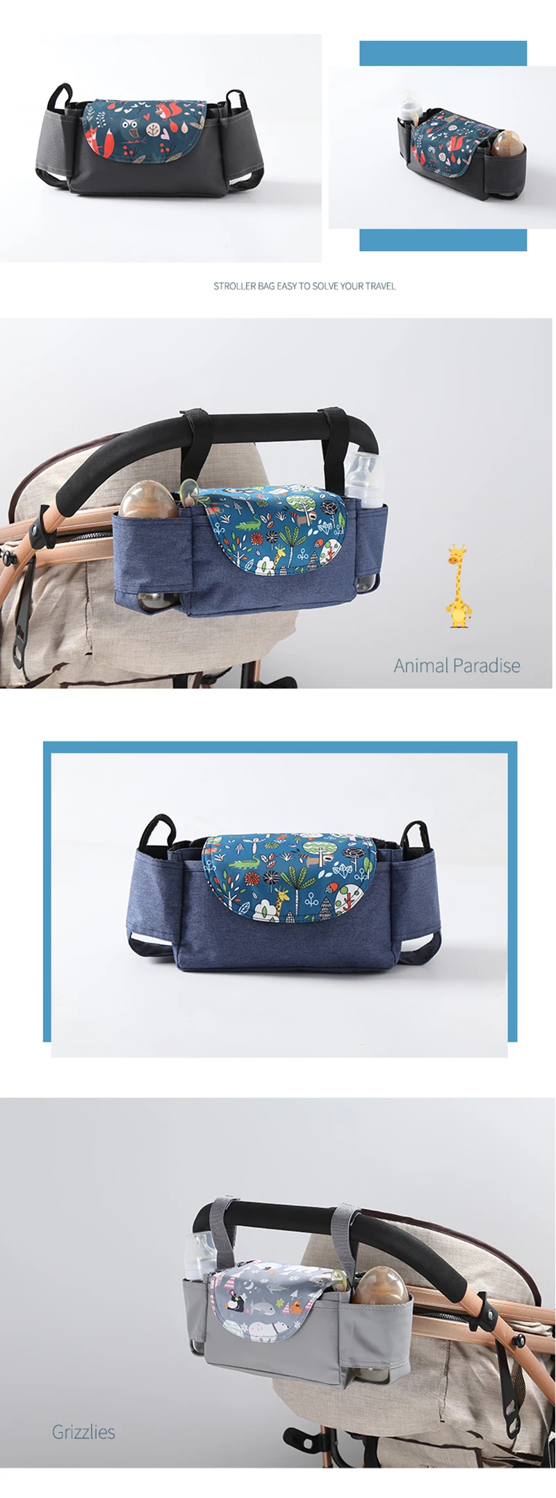 baby stroller accessories gadgets Protable Stroller Organizer Bag Mummy Travel Diaper Bag Hook Baby Trolley Bag Carriage Stroller Accessories Maternity Nappy Bags Baby Strollers medium